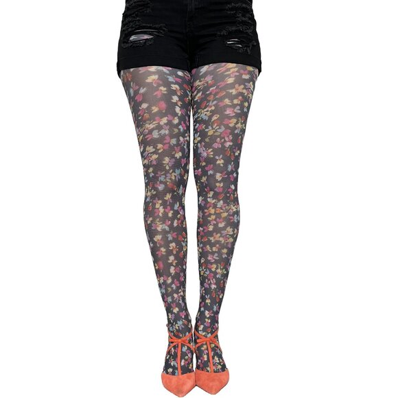 Floral Patterned Women's Hosiery - Picture 1 of 4